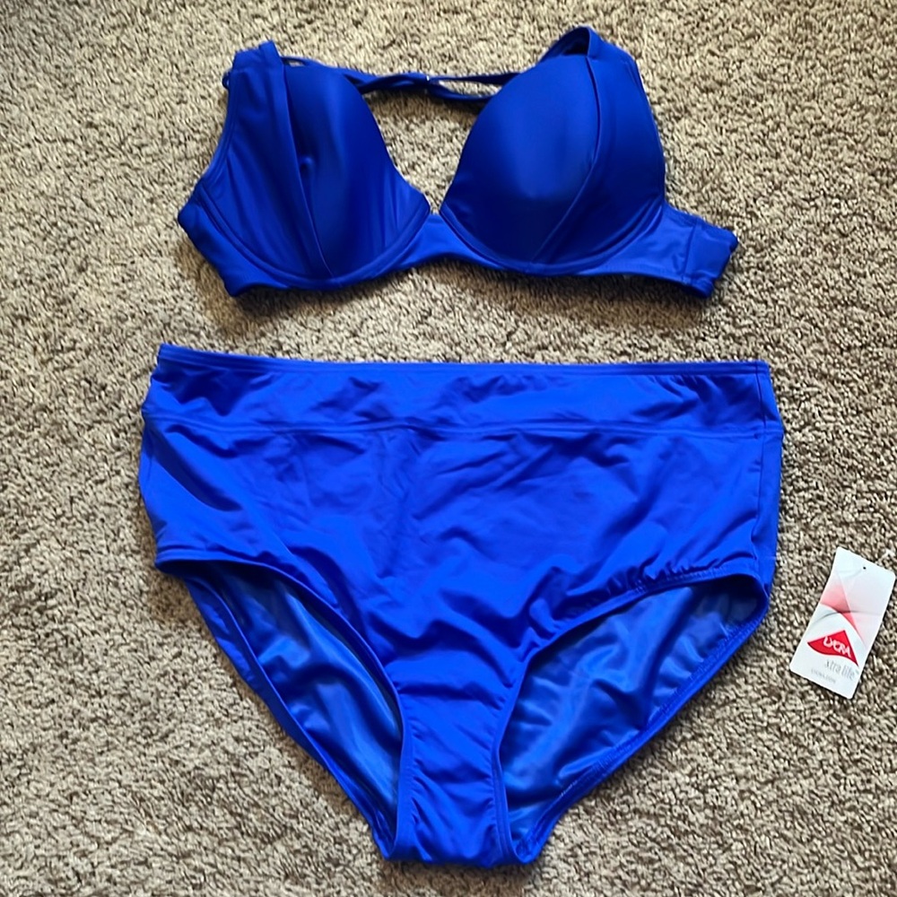Blue underwire shaper bikini size 14/16